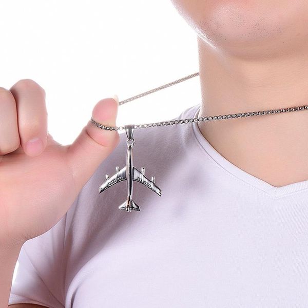 pendant necklaces fashion creative gold-color airplane necklace men chain stainless steel for jewelry, Silver
pendant necklaces fashion creative gold-color airplane necklace men chain stainless steel for jewelry, Silver