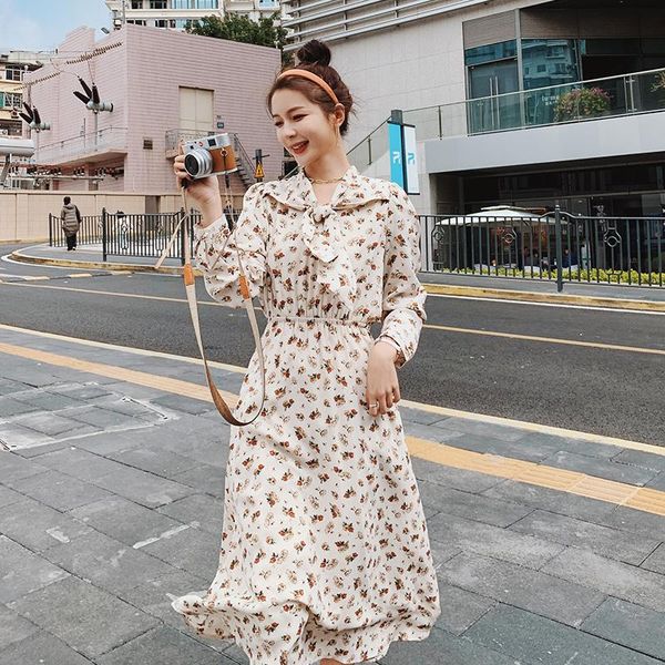 casual dresses creamy-white floral dress female 2021 spring autumn korean loose chiffon gentle wind elastic waist long fashion un9, Black;gray
casual dresses creamy-white floral dress female 2021 spring autumn korean loose chiffon gentle wind elastic waist long fashion un9, Black;gray