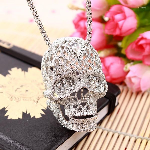 chains fashion stereo skull necklace inlaid rhinestone pendant jewelry long sweater chain 190381, Silver
chains fashion stereo skull necklace inlaid rhinestone pendant jewelry long sweater chain 190381, Silver