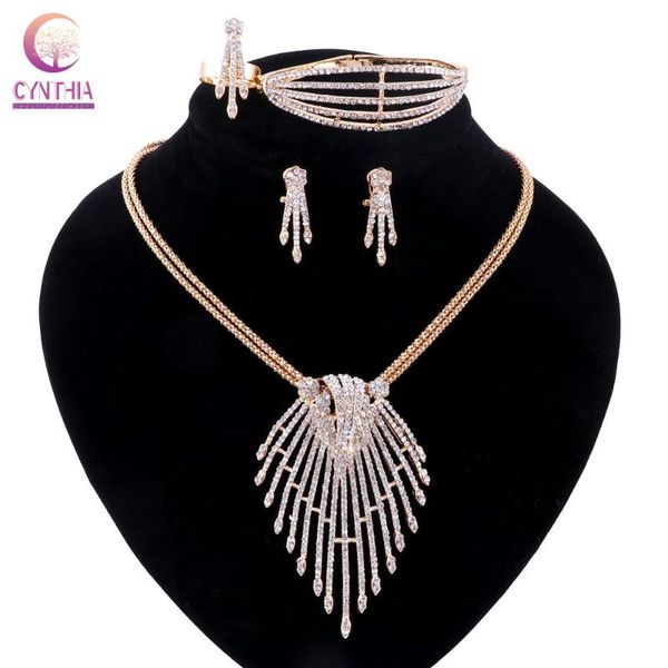 earrings & necklace women 2 colors gold silver plated jewelry sets trendy crystal with statement for party wedding boho
earrings & necklace women 2 colors gold silver plated jewelry sets trendy crystal with statement for party wedding boho