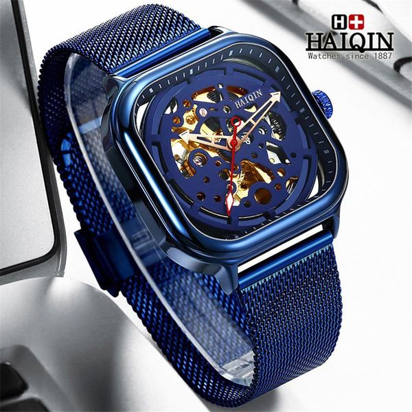 wristwatches 2021 haiqin blue mesh belt fashion mechanical mens watches waterproof automatic wristwatch relogio masculino, Slivery;brown
wristwatches 2021 haiqin blue mesh belt fashion mechanical mens watches waterproof automatic wristwatch relogio masculino, Slivery;brown