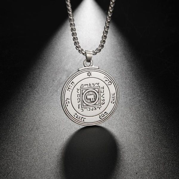 pendant necklaces teamer vintage pentagram david star religious talisman solomon key necklace wiccan jewelry two-sided round chain, Silver
pendant necklaces teamer vintage pentagram david star religious talisman solomon key necklace wiccan jewelry two-sided round chain, Silver