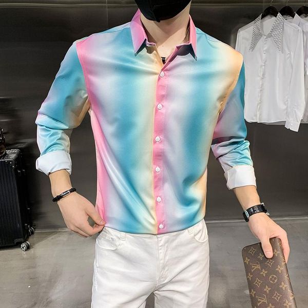 men's casual shirts long sleeve luxury shirt for men slim fit hawaiian autumn trendy mens colorful stripe chemise homme, White;black
men's casual shirts long sleeve luxury shirt for men slim fit hawaiian autumn trendy mens colorful stripe chemise homme, White;black