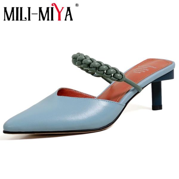 mili-miya latest genuine leather high heels mules loafer casual feminine gladiator sandals pointed toe woven fashion leisure dress shoes, Black
mili-miya latest genuine leather high heels mules loafer casual feminine gladiator sandals pointed toe woven fashion leisure dress shoes, Black