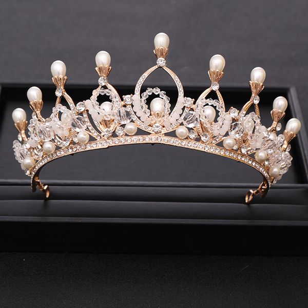 trendy wedding crown baroque rhinestone crystal pearl crown golden princess headdress bridal wedding hair accessories handmadedio chan conta, White;golden
trendy wedding crown baroque rhinestone crystal pearl crown golden princess headdress bridal wedding hair accessories handmadedio chan conta, White;golden