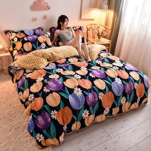 winter warm flannel 3/4pcs bedding set milk velvet quilt duvet cover cartoon thickened snow fleece bed sheet pillowcase sets
winter warm flannel 3/4pcs bedding set milk velvet quilt duvet cover cartoon thickened snow fleece bed sheet pillowcase sets