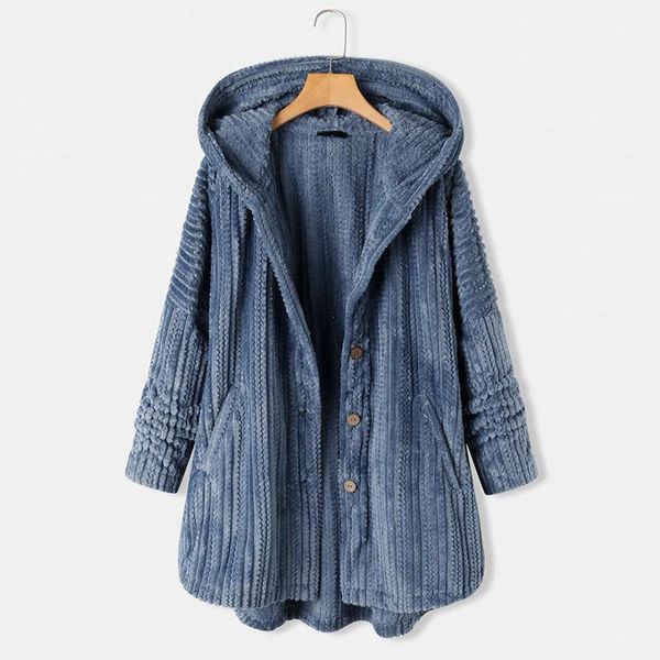 women plus size winter warm soft button pocket overcoat jacket female clothes cute plush hooded coat long sleeve solid outwear women's, Black;brown
women plus size winter warm soft button pocket overcoat jacket female clothes cute plush hooded coat long sleeve solid outwear women's, Black;brown