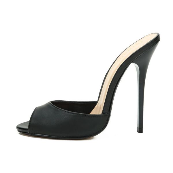 slippers 2021 rubber sole matte pu fine heel shallow mouth pointed women's brief large size men's high sandals 13cm, Black
slippers 2021 rubber sole matte pu fine heel shallow mouth pointed women's brief large size men's high sandals 13cm, Black