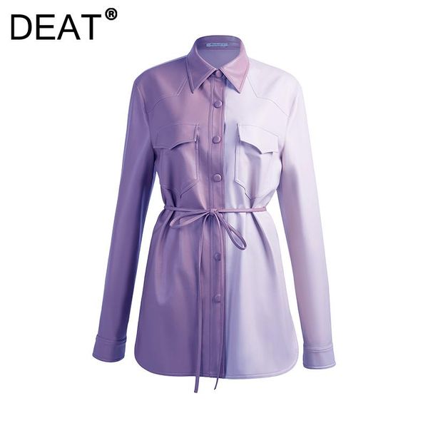 women's leather & faux deat woman pu jacket hit color lapel collar long sleeve with tassel rope belt casual style coat 2021 autumn15xm0, Black
women's leather & faux deat woman pu jacket hit color lapel collar long sleeve with tassel rope belt casual style coat 2021 autumn15xm0, Black