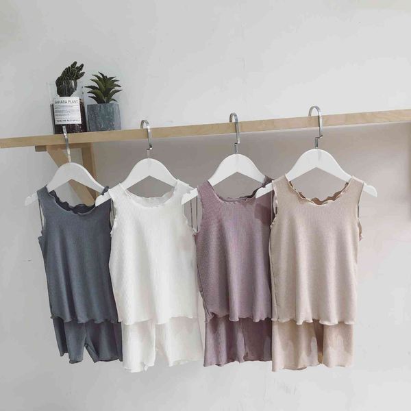 clothing sets toddler kids comfortable soft summer sleeveless t-shirt + shorts baby girls ribbed cotton clothes boys casual pajama jtpr, White
clothing sets toddler kids comfortable soft summer sleeveless t-shirt + shorts baby girls ribbed cotton clothes boys casual pajama jtpr, White