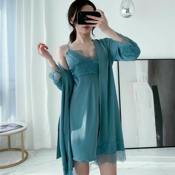 women's sleepwear twinset robe set satin summer lace kimono bathrobe gown bridal wedding nightwear suit bridesmaid nightgown lingerie, Black;red
women's sleepwear twinset robe set satin summer lace kimono bathrobe gown bridal wedding nightwear suit bridesmaid nightgown lingerie, Black;red