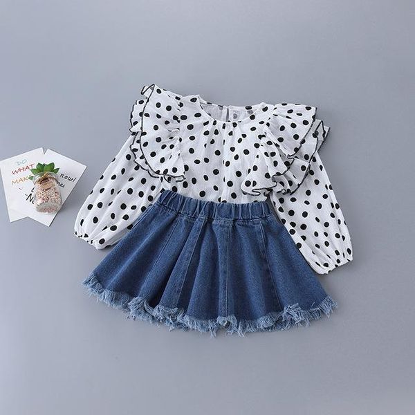 2-7 jaar hoge kwaliteit meisje kleding set 2021 nieuwe lente mode tiered ruches solid shirt + denim skirt kid kinderen clothing sets, White
2-7 jaar hoge kwaliteit meisje kleding set 2021 nieuwe lente mode tiered ruches solid shirt + denim skirt kid kinderen clothing sets, White