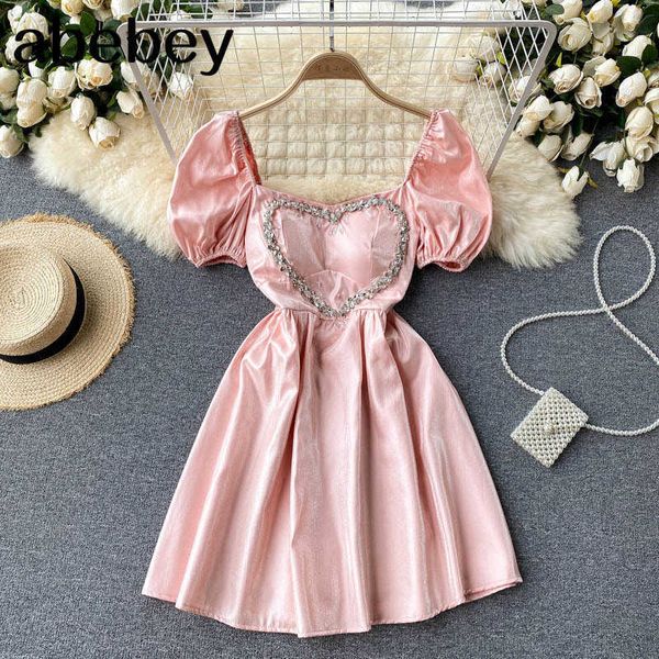 design diamond love dress women sweet puff sleeve square collar a-line dress summer fashion streetwear short sundress 210715, Black;gray
design diamond love dress women sweet puff sleeve square collar a-line dress summer fashion streetwear short sundress 210715, Black;gray