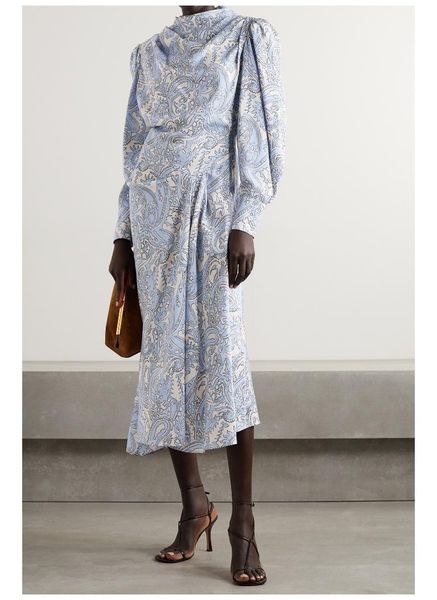 casual dresses vintage floral print women midi dress 2021 spring summer lady long puff sleeve irregular style slim waist robes, Black;gray
casual dresses vintage floral print women midi dress 2021 spring summer lady long puff sleeve irregular style slim waist robes, Black;gray