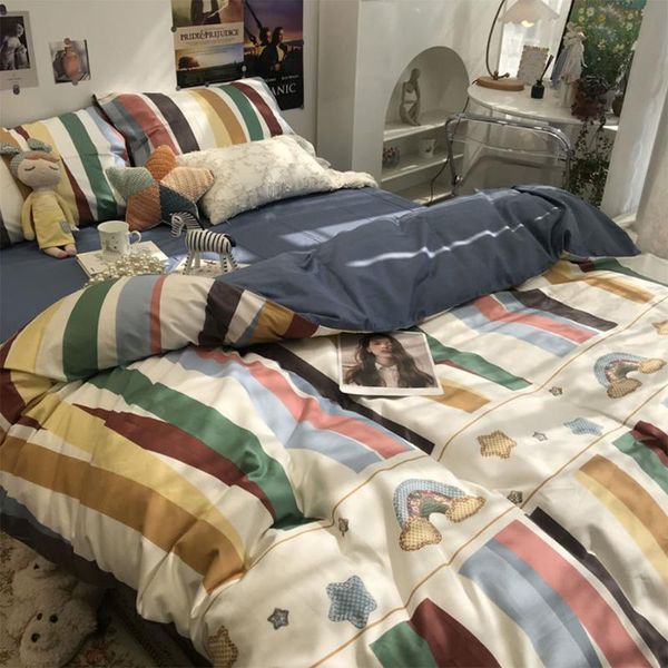 bedding sets lovely colorful stripes rainbow set kid teen,cotton twin full king home textile bed sheet pillowcase duvet cover
bedding sets lovely colorful stripes rainbow set kid teen,cotton twin full king home textile bed sheet pillowcase duvet cover
