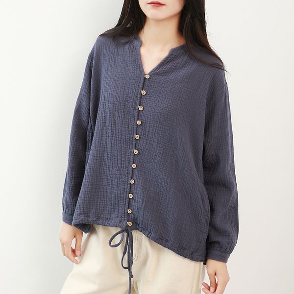 johnature women cotton linen shirts vintage blouses belt autumn v-neck long sleeve 5 color loose button casual cloths 210521, White
johnature women cotton linen shirts vintage blouses belt autumn v-neck long sleeve 5 color loose button casual cloths 210521, White