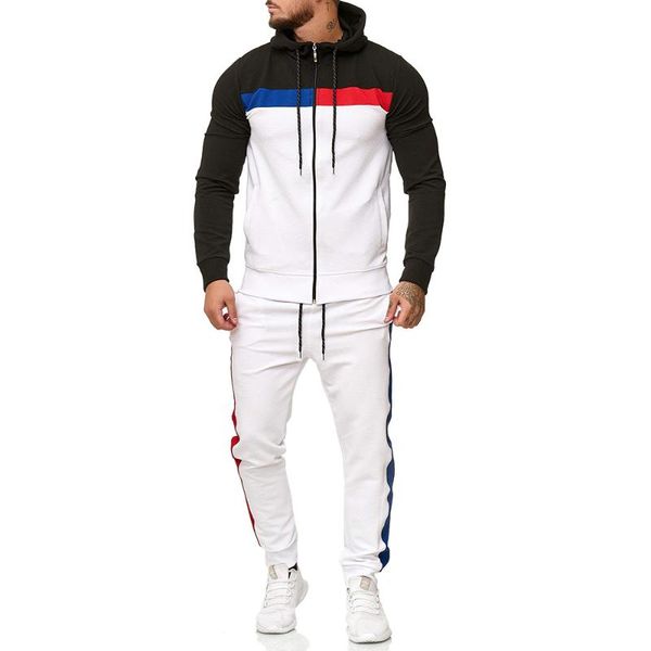 men's tracksuits contrast color series mens sets tracksuit hooded 2 peice sweatshirt+pants sportweaer casual zippers male sweatsuit jog, Gray
men's tracksuits contrast color series mens sets tracksuit hooded 2 peice sweatshirt+pants sportweaer casual zippers male sweatsuit jog, Gray
