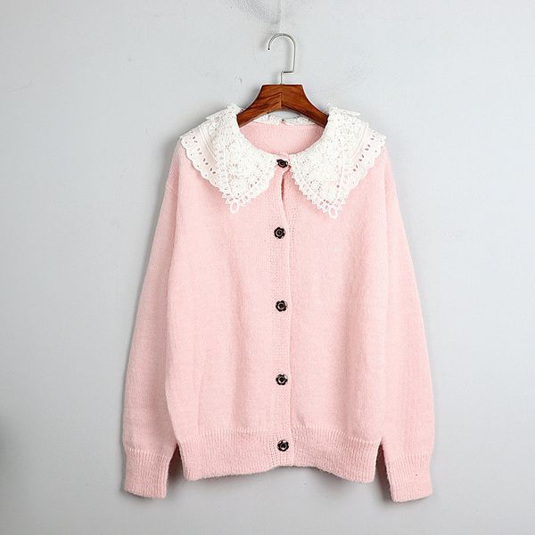 knits cute cardigans women mohair coat fall doll collar pink cardigan oversized sweater, White
knits cute cardigans women mohair coat fall doll collar pink cardigan oversized sweater, White