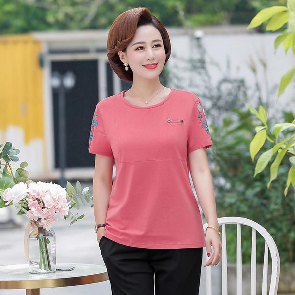 women's t-shirt 2021 summer short sleeve women casual t shirt for mother vintage female tees womens clothing, White
women's t-shirt 2021 summer short sleeve women casual t shirt for mother vintage female tees womens clothing, White