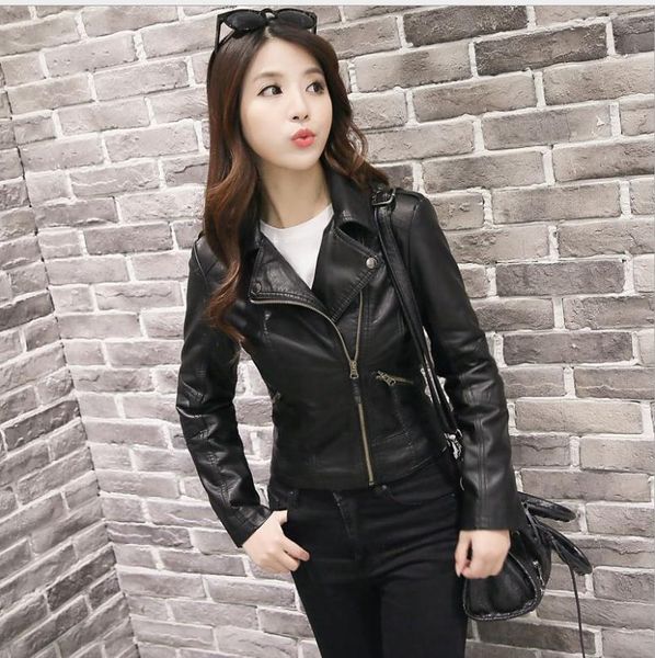 women's leather & faux black/ skinny pu coat short section spring autumn small motorcycle jackets slim fit zipper k1297
women's leather & faux black/ skinny pu coat short section spring autumn small motorcycle jackets slim fit zipper k1297