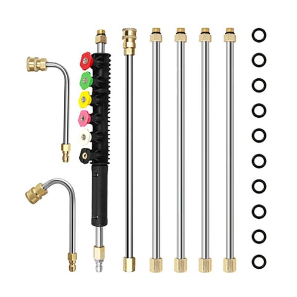 watering equipments kkmoon pressure washer extension wand power lance with 6 nozzle tips u curved replacable anti-leaked ring 1/4 in 4000 ps
watering equipments kkmoon pressure washer extension wand power lance with 6 nozzle tips u curved replacable anti-leaked ring 1/4 in 4000 ps
