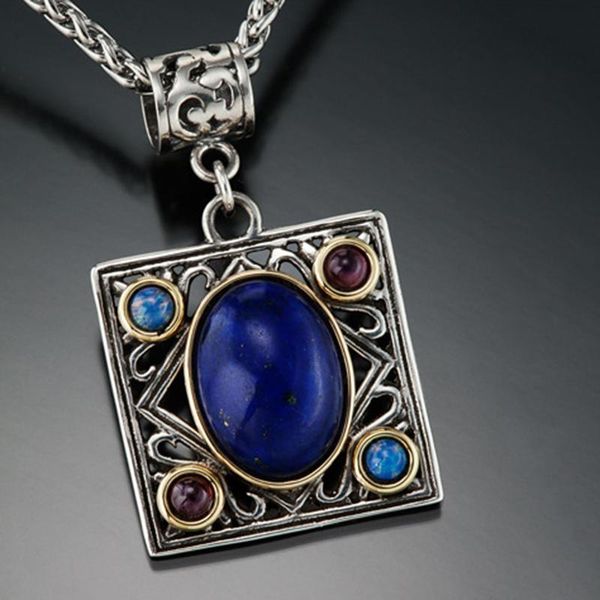 carved colorful aobao necklace boho antique lapis pendant women's handmade fine jewelry gifts fashion accessories necklaces, Silver
carved colorful aobao necklace boho antique lapis pendant women's handmade fine jewelry gifts fashion accessories necklaces, Silver