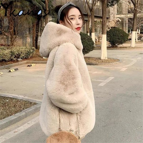 women's fur & faux elegant solid color warm parka sweet korean plush imitation jacket winter ins harajuku casual women hooded streetw, Black
women's fur & faux elegant solid color warm parka sweet korean plush imitation jacket winter ins harajuku casual women hooded streetw, Black