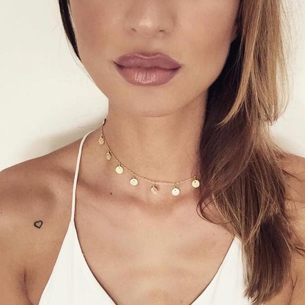 chokers fashion shiny gold color sequins coin tassel pendant women choker necklace ladies short chain collares jewelry gift, Golden;silver
chokers fashion shiny gold color sequins coin tassel pendant women choker necklace ladies short chain collares jewelry gift, Golden;silver