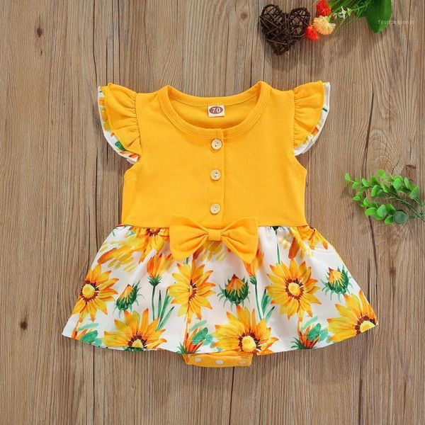 girl's dresses baby floral print short romper with bow-knot, girls sleeveless o-neck jumpsuit ruffles for summer1, Red;yellow
girl's dresses baby floral print short romper with bow-knot, girls sleeveless o-neck jumpsuit ruffles for summer1, Red;yellow