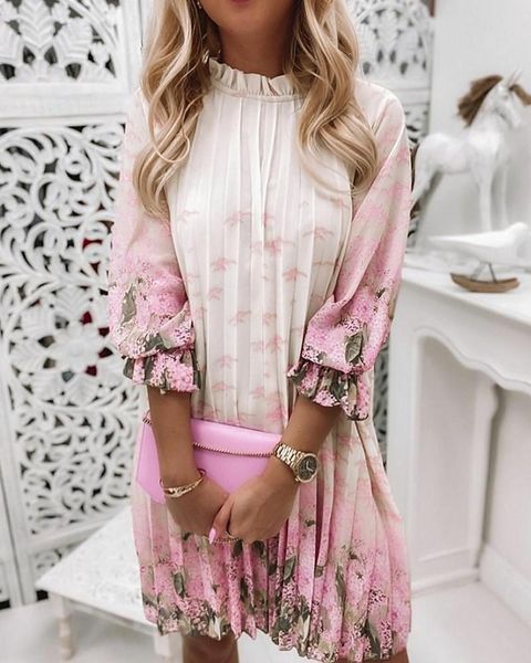 casual dresses for women's autumn fashion ruffle o neck print loose pleated ladies long sleeve 2021 robe femme, Black;gray
casual dresses for women's autumn fashion ruffle o neck print loose pleated ladies long sleeve 2021 robe femme, Black;gray