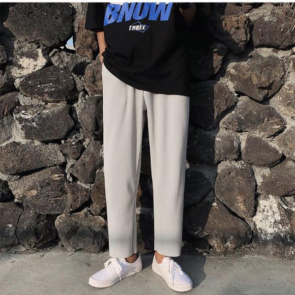 men's pants pleated straight fashion elastic waist casual men streetwear loose ice silk trousers mens wide leg s-xl, Black
men's pants pleated straight fashion elastic waist casual men streetwear loose ice silk trousers mens wide leg s-xl, Black