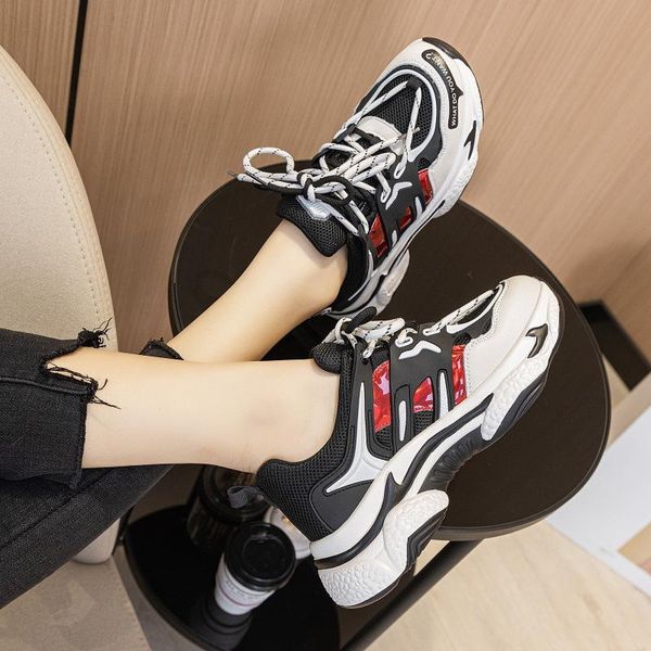 boots 2021 spring daddy shoes cowhide sports casual women's all-match thick bottom color matching sneakers, Black
boots 2021 spring daddy shoes cowhide sports casual women's all-match thick bottom color matching sneakers, Black