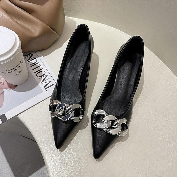 dress shoes pointed toe female footwear fashion 2021 women pumps mid heels chains ladies shallow solid woman shoe concise slip on, Black
dress shoes pointed toe female footwear fashion 2021 women pumps mid heels chains ladies shallow solid woman shoe concise slip on, Black