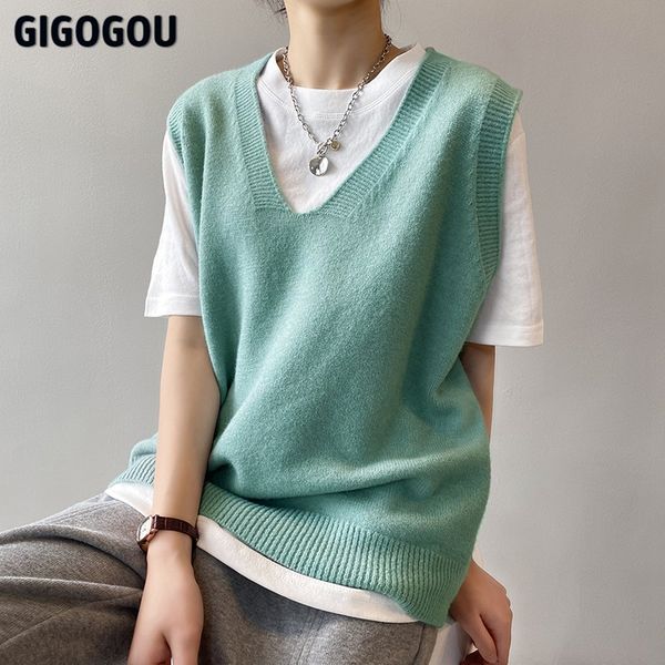 gigogou oversized cashmere women vest sweater fashion knitted sweater female waistcoat chic sweater women clothes outfits, Black
gigogou oversized cashmere women vest sweater fashion knitted sweater female waistcoat chic sweater women clothes outfits, Black