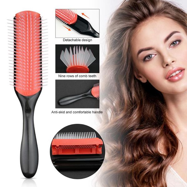 hair brushes 9-row styling brush with soft bristles curly detangling comb, Silver
hair brushes 9-row styling brush with soft bristles curly detangling comb, Silver
