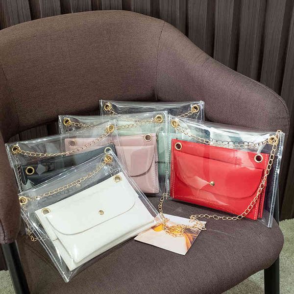 bag new simple pvc transparent child and mother three piece chain single shoulder diagonal span bag
bag new simple pvc transparent child and mother three piece chain single shoulder diagonal span bag