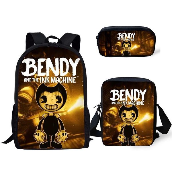 school bags 3pcs/set children's backpack cartoon bendy-ink-machine-game design pattern teenagers book-bags set
school bags 3pcs/set children's backpack cartoon bendy-ink-machine-game design pattern teenagers book-bags set