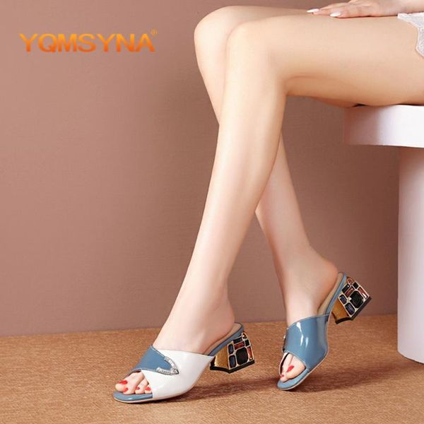 slippers yqmsyna fashion women genuine leather square heel rhinestone leisure mixed colors summer outside shoes as163, Black
slippers yqmsyna fashion women genuine leather square heel rhinestone leisure mixed colors summer outside shoes as163, Black