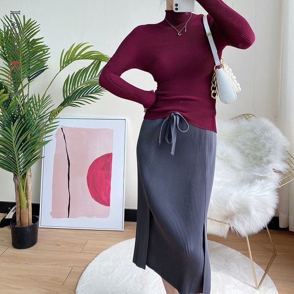 spring summer skirt side split drawstring high waist pleated mid-calf length all-match elastic skirts women 2a2564 210507, Black
spring summer skirt side split drawstring high waist pleated mid-calf length all-match elastic skirts women 2a2564 210507, Black