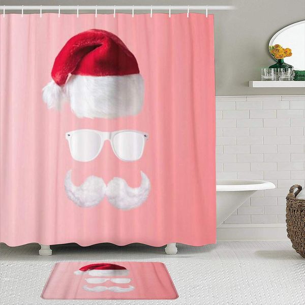 fabric shower curtain and mats set,hipster mustache sunglasses hat of santa claus on pink new year or christmas,waterproof bath
fabric shower curtain and mats set,hipster mustache sunglasses hat of santa claus on pink new year or christmas,waterproof bath