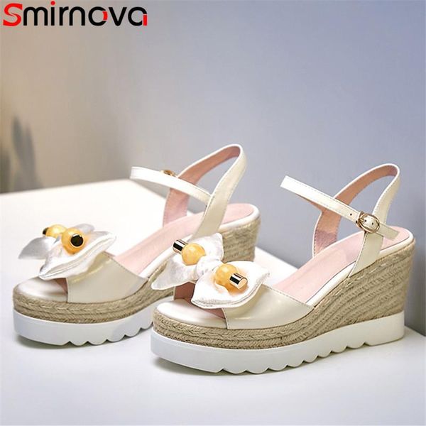 smirnova 2021 arrive wedges platform sandals women shoes genuine leather bowknot buckle sweet casual woman, Black
smirnova 2021 arrive wedges platform sandals women shoes genuine leather bowknot buckle sweet casual woman, Black