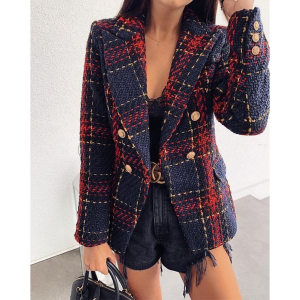 women tweed jackets 2021 fashion office ladies red latticehoundstooth coats female autumn vintage thick plaid coat girls chic women's s, White;black
women tweed jackets 2021 fashion office ladies red latticehoundstooth coats female autumn vintage thick plaid coat girls chic women's s, White;black