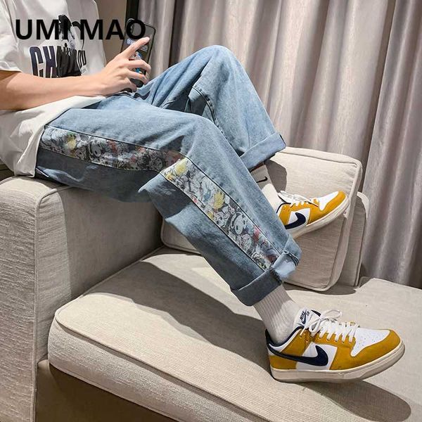 men's jeans umi mao ins hip-hop cartoon stitching korean trendy men loose straight retro high street daddy pants streetwear, Blue
men's jeans umi mao ins hip-hop cartoon stitching korean trendy men loose straight retro high street daddy pants streetwear, Blue