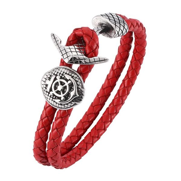charm bracelets fashion men women anchor stainless steel bracelet red braided leather rope wrap bb0178, Golden;silver
charm bracelets fashion men women anchor stainless steel bracelet red braided leather rope wrap bb0178, Golden;silver