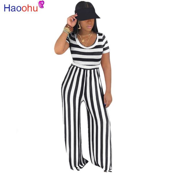 women's jumpsuits & rompers striped print wide leg jumpsuit women round neck short sleeve full length romper summer high waist one piec, Black;white
women's jumpsuits & rompers striped print wide leg jumpsuit women round neck short sleeve full length romper summer high waist one piec, Black;white