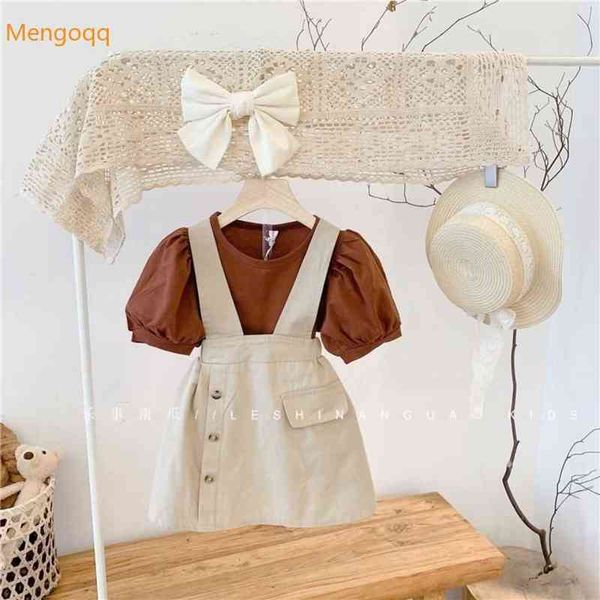 2pcs children girl cotton outfit suit 1-9y summer fall toddler girls kids clothes set short sleeve shirt strap dress g220217, White
2pcs children girl cotton outfit suit 1-9y summer fall toddler girls kids clothes set short sleeve shirt strap dress g220217, White