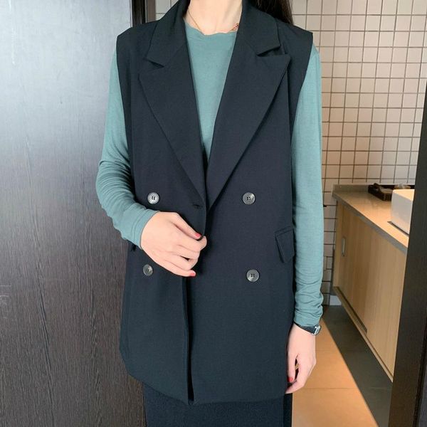 women's vests fashion autumn korean waistcoat women casual sleeveless vest loose black female double breasted coat streetwear, Black;white
women's vests fashion autumn korean waistcoat women casual sleeveless vest loose black female double breasted coat streetwear, Black;white