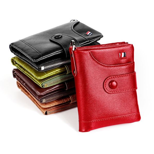 wallet leather retro style short leather double buckle rfid wallet zipper men's wallet gifbc, Red;black
wallet leather retro style short leather double buckle rfid wallet zipper men's wallet gifbc, Red;black