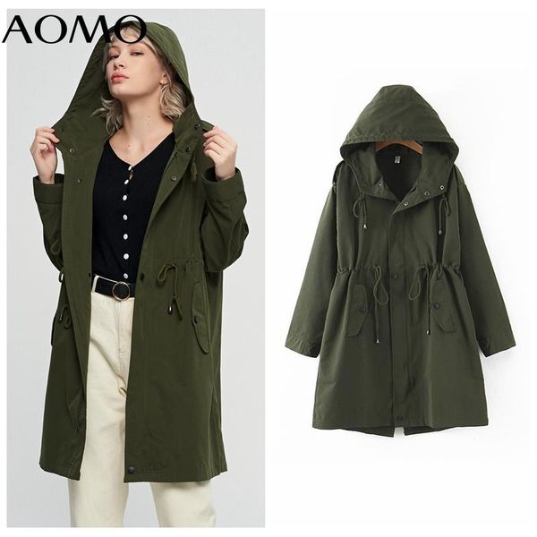 women's jackets aomo women amygreen hood trench coat with belt 2021 autumn elegant female outwear windbreak 2z21a, Black;brown
women's jackets aomo women amygreen hood trench coat with belt 2021 autumn elegant female outwear windbreak 2z21a, Black;brown