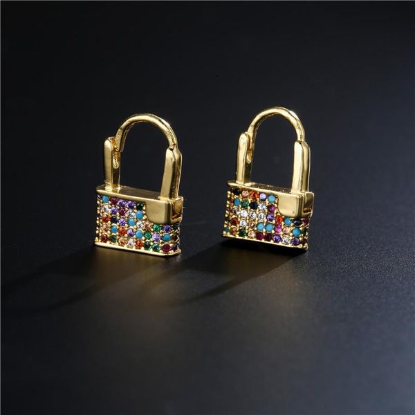 fashion cute lock hoop earrings for women girl gold color cz earring female wedding jewelry gift 1 pair & huggie, Golden;silver
fashion cute lock hoop earrings for women girl gold color cz earring female wedding jewelry gift 1 pair & huggie, Golden;silver